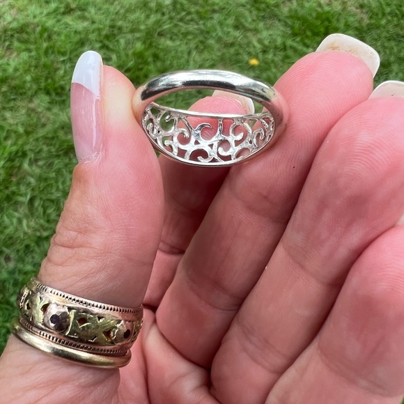 Sterling Silver Open Scroll & Swirl Ring - Picture 12 of 17